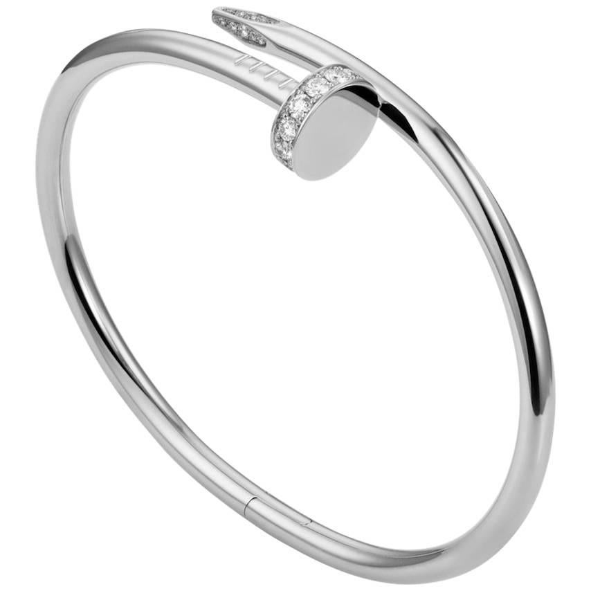 Cartier Juste un Clou Diamond and White Gold Bangle Bracelet