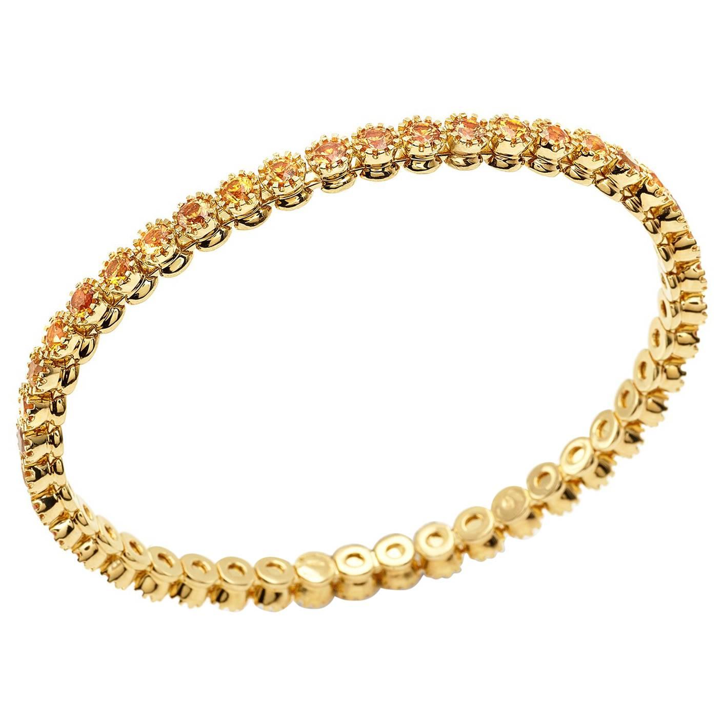 Nomad Collection 18 Karat Yellow Gold Bracelet in Yellow Sapphire For Sale