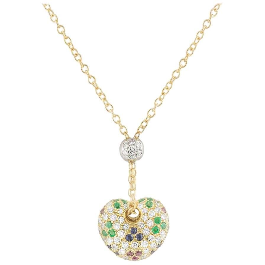 Leo Pizzo Multi-Gemstone Heart Pendant