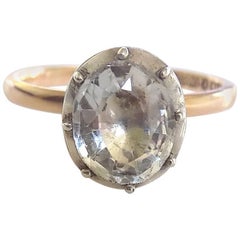 Bague en or géorgien et cristal de roche