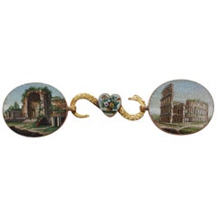 Antique Empire Micro-Mosaic and Gold Buckle