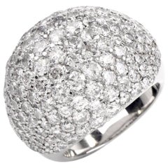 Stunning Diamond Platinum Bombé Dome Cocktail Ring