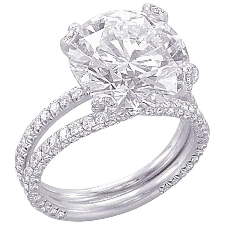 GIA Certified 5.09 Carat E-VS1 Engagement Ring For Sale