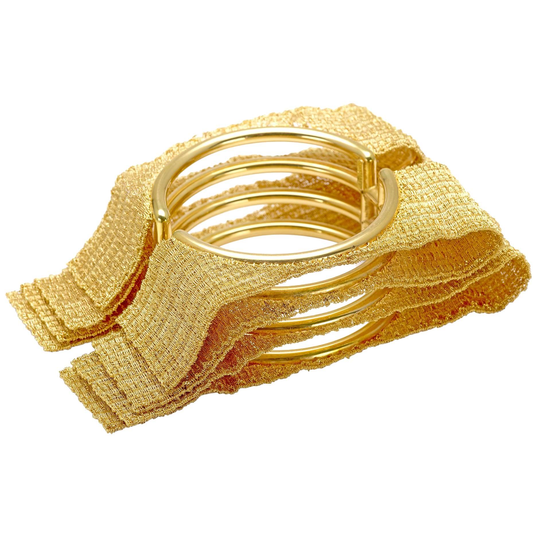 Collection Oscar Set Foulard en or jaune 18 carats - bracelet en vente