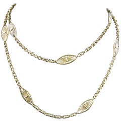 Antique 18 Karat Gold Watch Chain / Long Necklace, Late 19th Century
