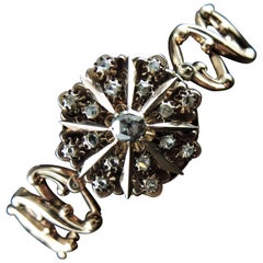 9 Karat Gold Extensible Victorian Bracelet Set with Rose Cut Diamonds