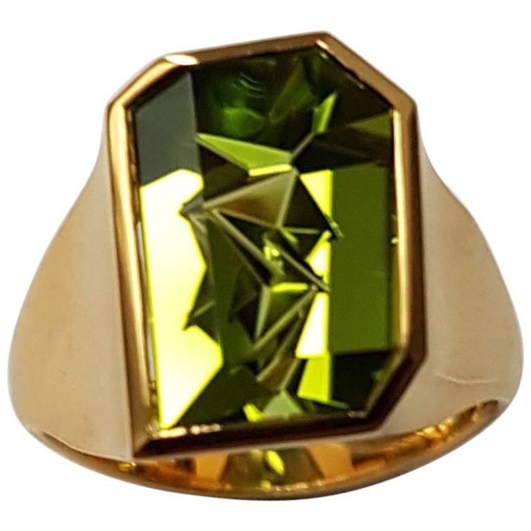 Peridot Atelier Munsteiner Ring Yellow Gold