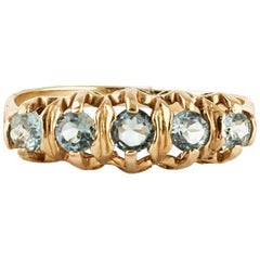 Aquamarine Rose Gold Eternity Ring
