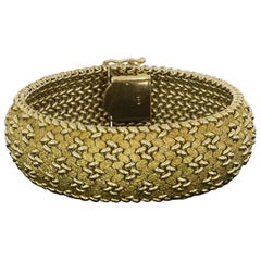 14 Karat Yellow Gold Woven Mesh Bracelet