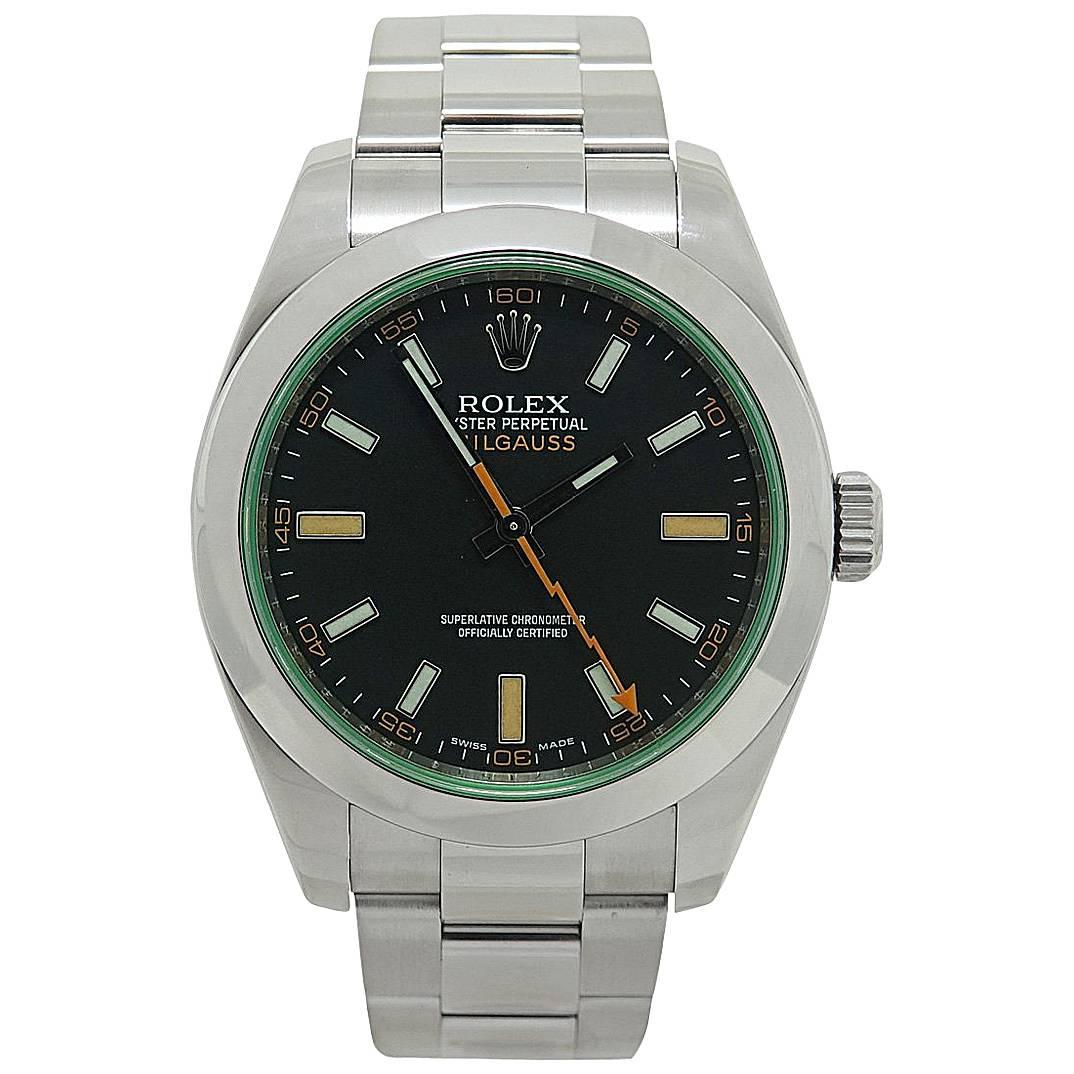 Rolex 116400V Stainless Steel Milgauss Wristwatch For Sale