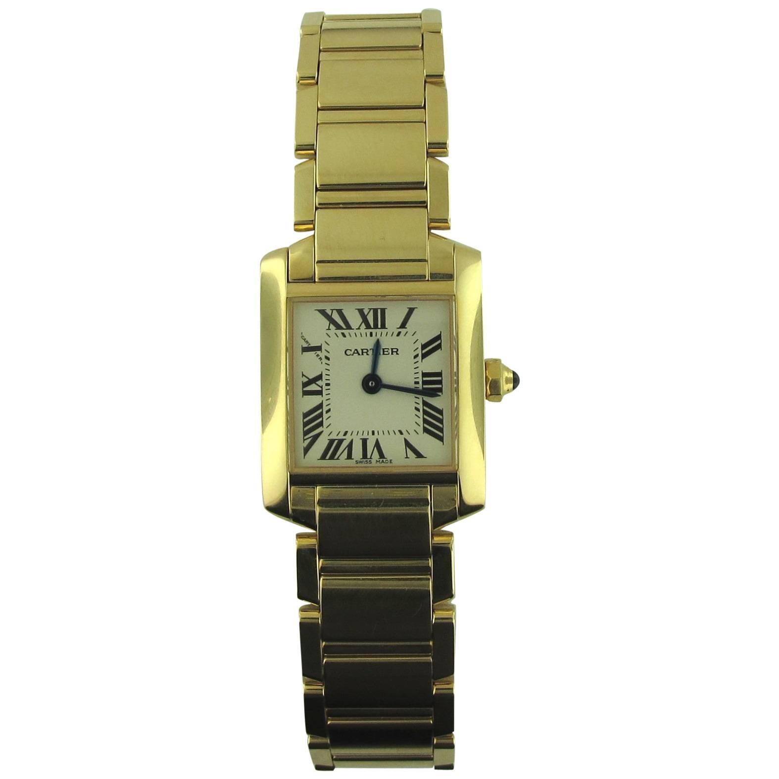 Cartier Ladies Yellow Gold Tank Francaise Wristwatch