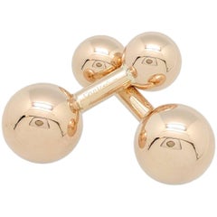 Antique Estate Cartier 14 Karat Yellow Gold Barbell Cufflinks