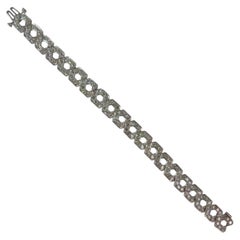 Platinum Flexible Diamond Bracelet with Hexagonal Links