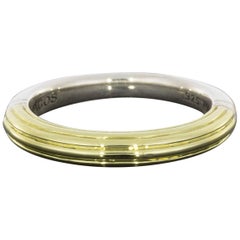 Lagos Yellow Gold and Sterling Silver Signature Caviar Fluted Stack Ring