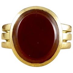 Victorian Carnelian Signet 18 Carat Gold Ring