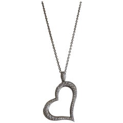 Piaget Heart-Shaped 18 Karat White Gold Pendant Necklace with Diamonds
