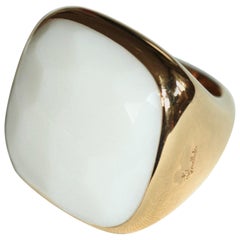 Pomellato Victoria Cocktail-Ring aus Roségold mit weißem Stein