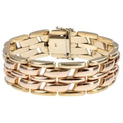 1940s Two-Toned Gold Wide Bracelet