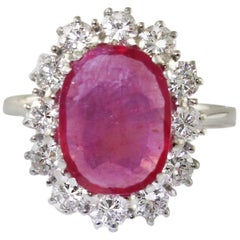  Ruby Diamond White Gold Ring