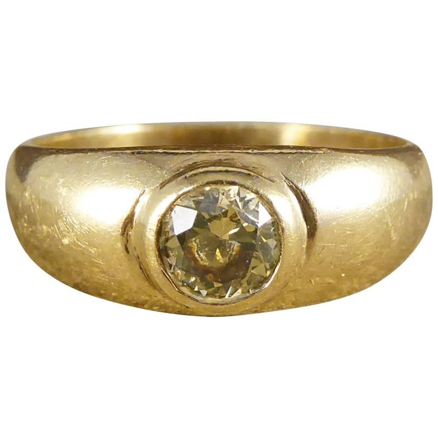 Modern Yellow Diamond Ring in 9 Carat Gold