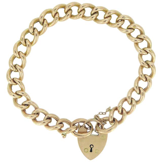 Sapphire Diamond Gold Curb Link Bracelet For Sale at 1stdibs