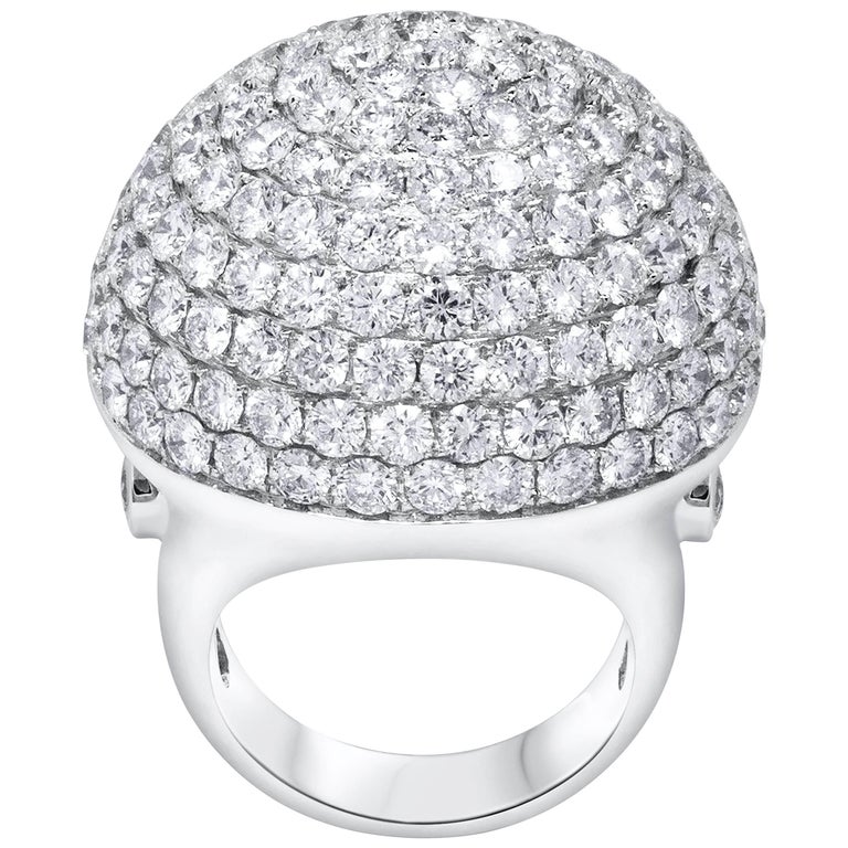 Cocktail Ring, Micro Pave Set Diamond Dome For Sale at 1stDibs pave