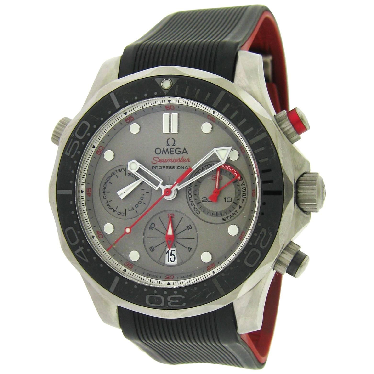 Omega Titanium Seamaster Professional Diver Chronograph Self-Winding Wristwatch