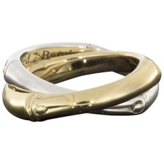 John Hardy Bamboo Yellow Gold and Sterling Silver Interlocked Rings