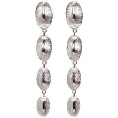 Crocodile Hornback Graduated Sterling Silver Earrings