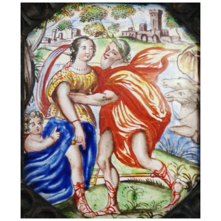 17th Century Dutch Enamel Miniature Painting For Sale at 1stdibs