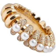 Bulgari Pearl Diamond Gold Bracelet