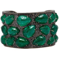 Emerald Black Diamond Gold Bracelet