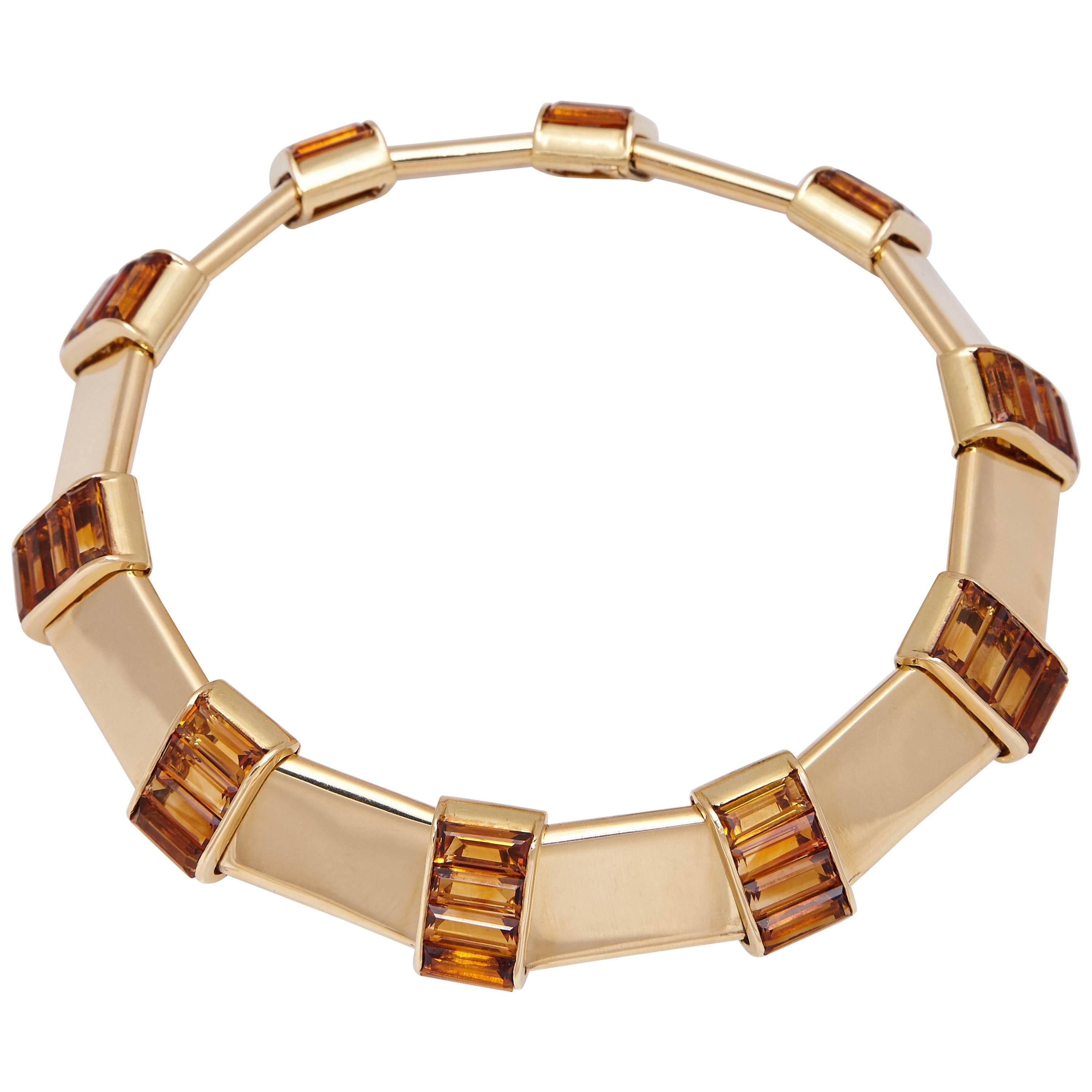 1960s Citrine Gold Collar