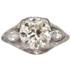 2,10 Karat Diamant Platin Verlobungsring, Edwardianisch, 1900er Jahre