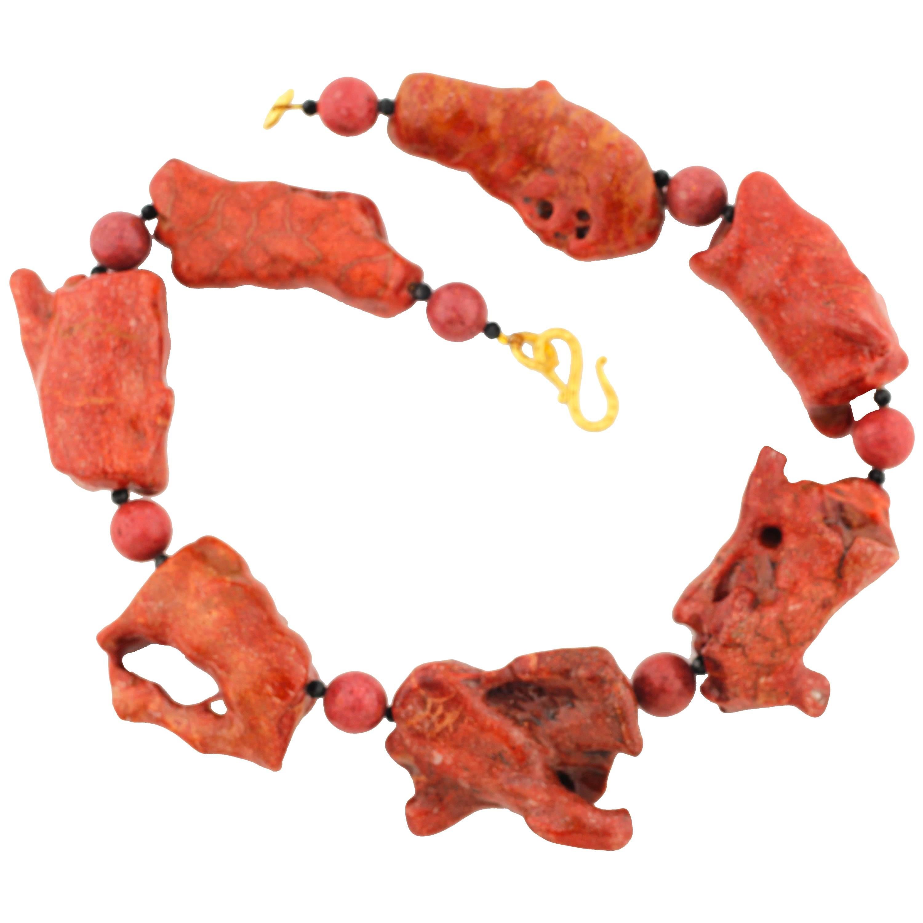 Ocean Coral with Gold-Plated Clasp