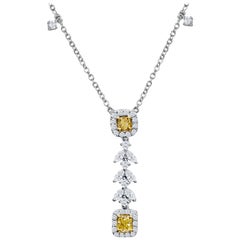 Roman Malakov, Natural Fancy Yellow Diamond Drop Necklace