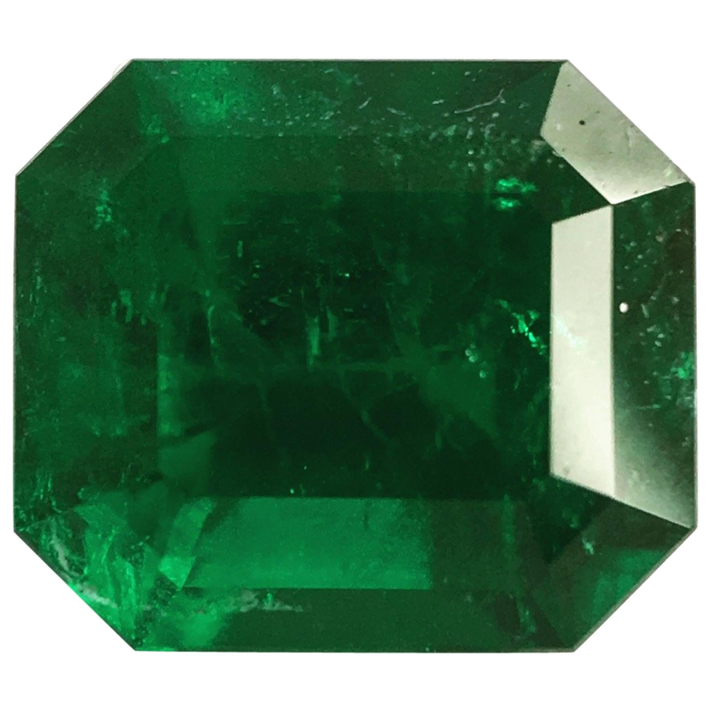 2.93 Carat, Emerald Cut, Certified Natural Muzo Colombian Emerald For Sale