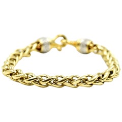 David Yurman Pave Diamond Yellow Gold Wheat Bracelet