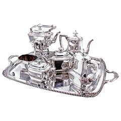 Antique Tiffany & Co. Hampton Sterling Silver Tea and Coffee Set on Tray