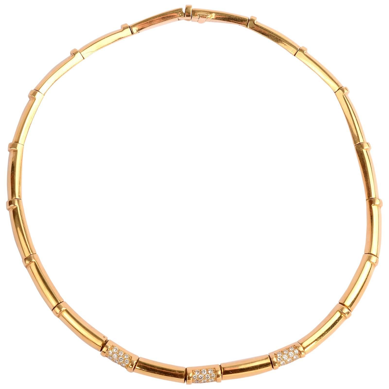 Chaumet Gold Diamond Choker Necklace