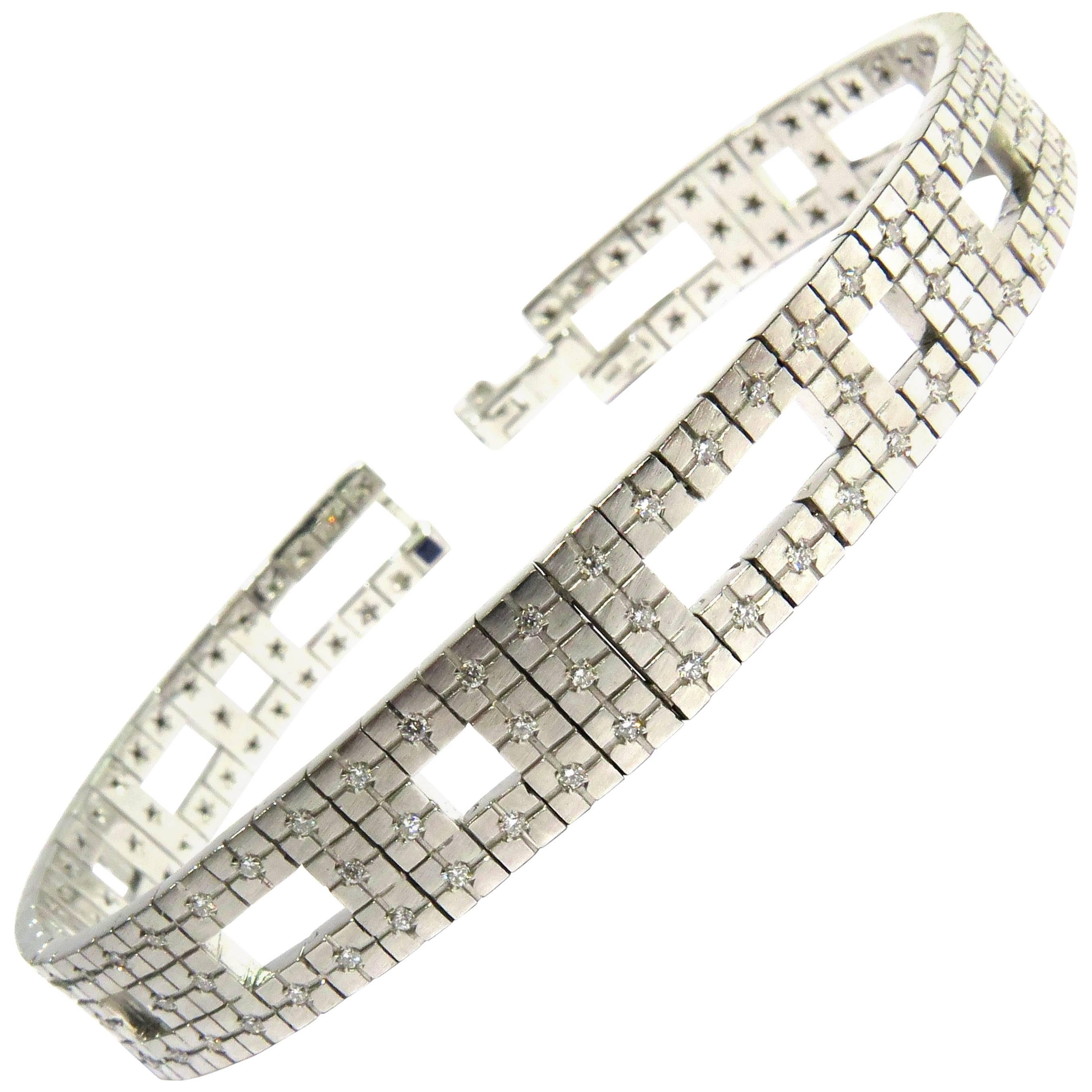 H. Stern Diamond Metropolis Collection Architectural White Gold Bracelet For Sale