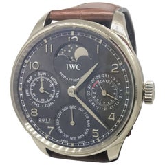 IWC Portuguese Perpetual Calendar Automatic White Gold Grey Dial Watch IW302507