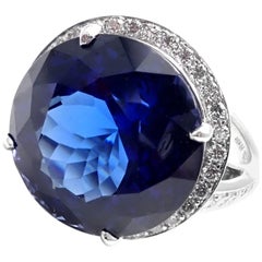Tiffany & Co.  16.21 Carat Large Tanzanite Diamond Platinum Ring