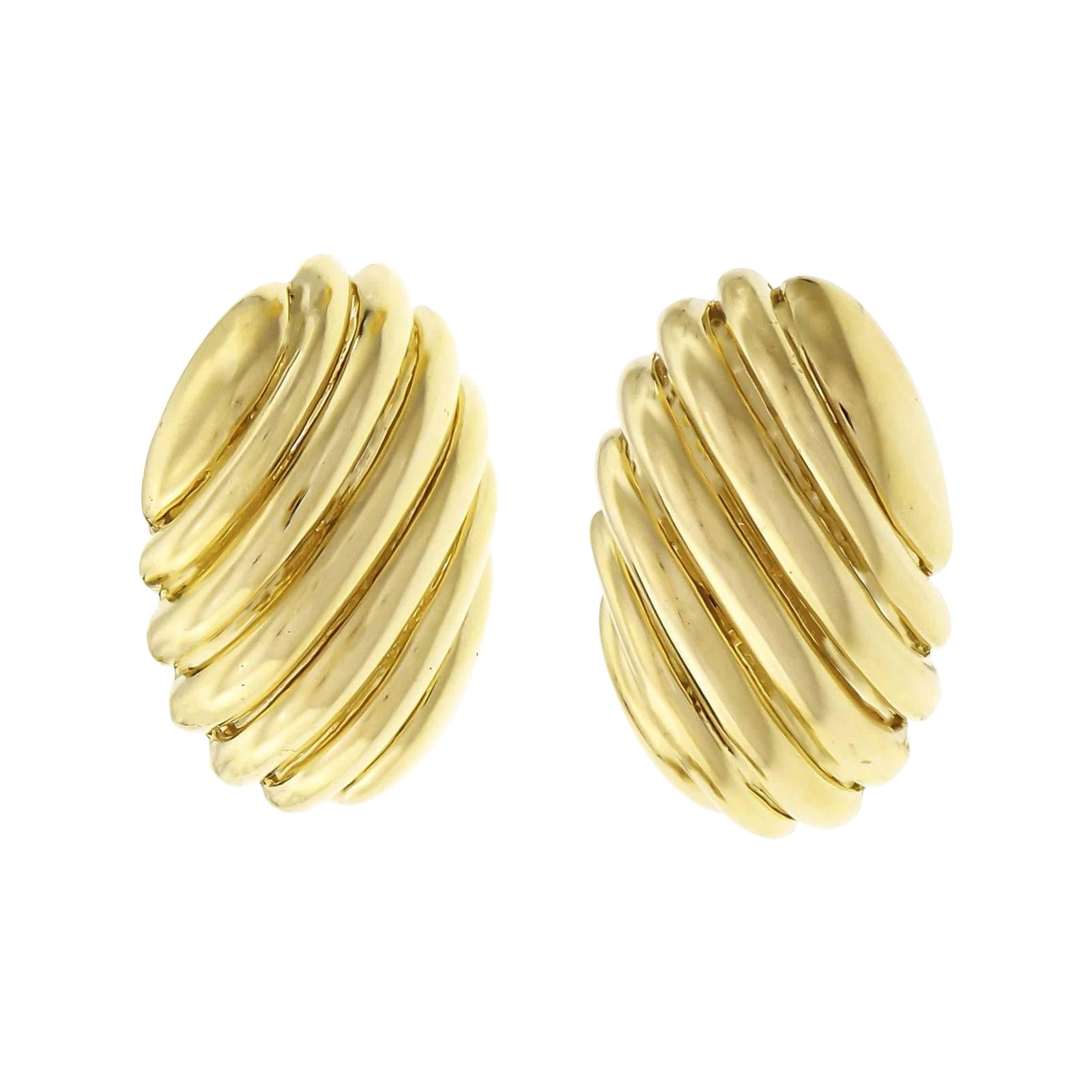 Tiffany & Co. Large Shrimp Gold Clip Post Earrings