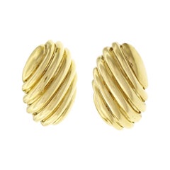 Tiffany & Co. Large Shrimp Gold Clip Post Earrings