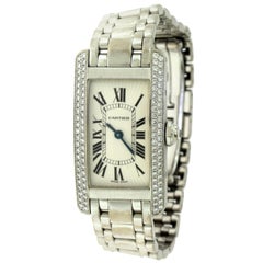 Cartier Tank Americaine Ref. 1713 White Gold with Diamonds Quartz Watch