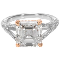 Tiffany & Co. Asscher Cut Diamond Engagement Ring in Platinum, 3.84 Carat