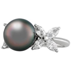 Tiffany & Co. Tahitian Pearl and Diamond Ring