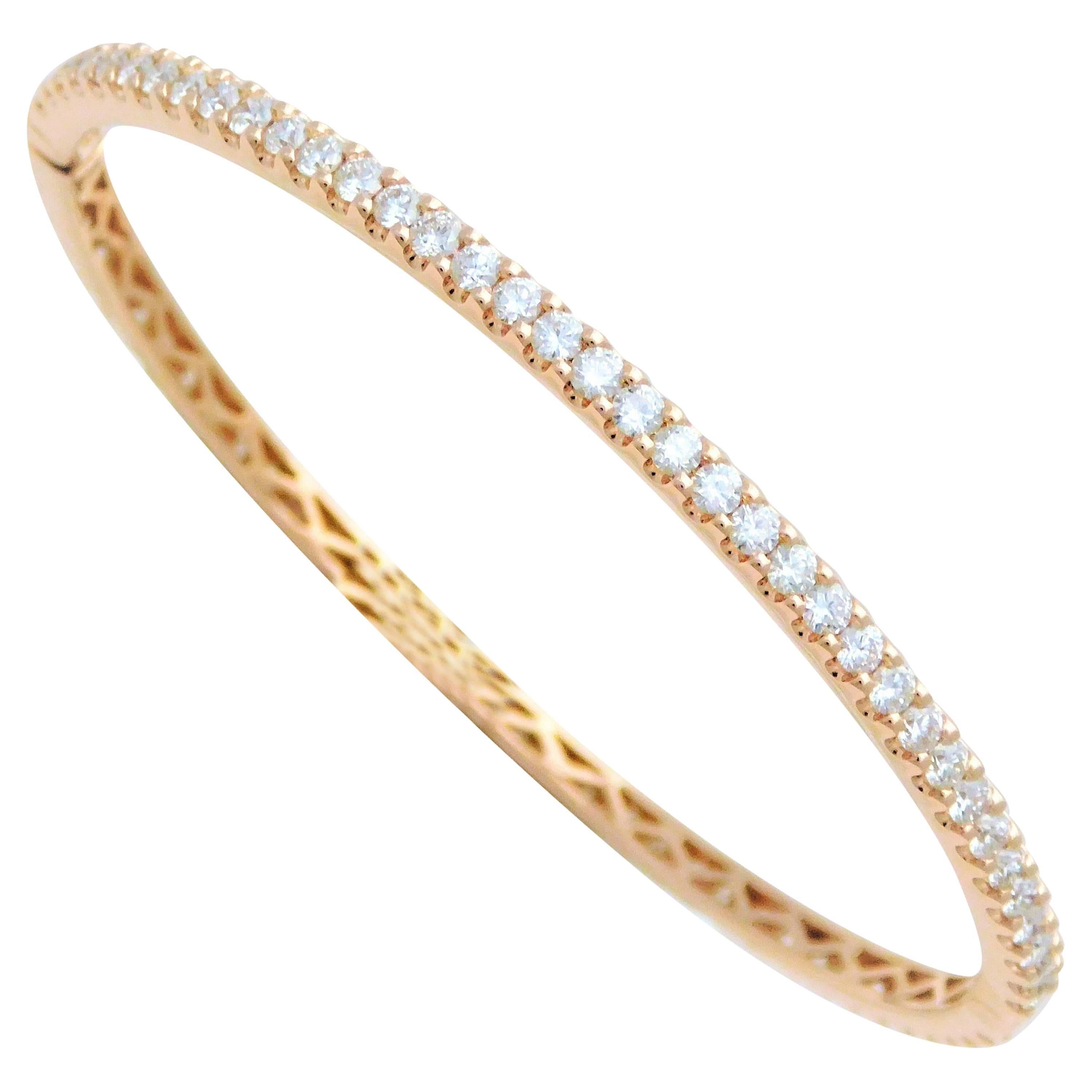 18 Karat Odelia 3.40 Carat Diamond Eternity Bangle Bracelet For Sale
