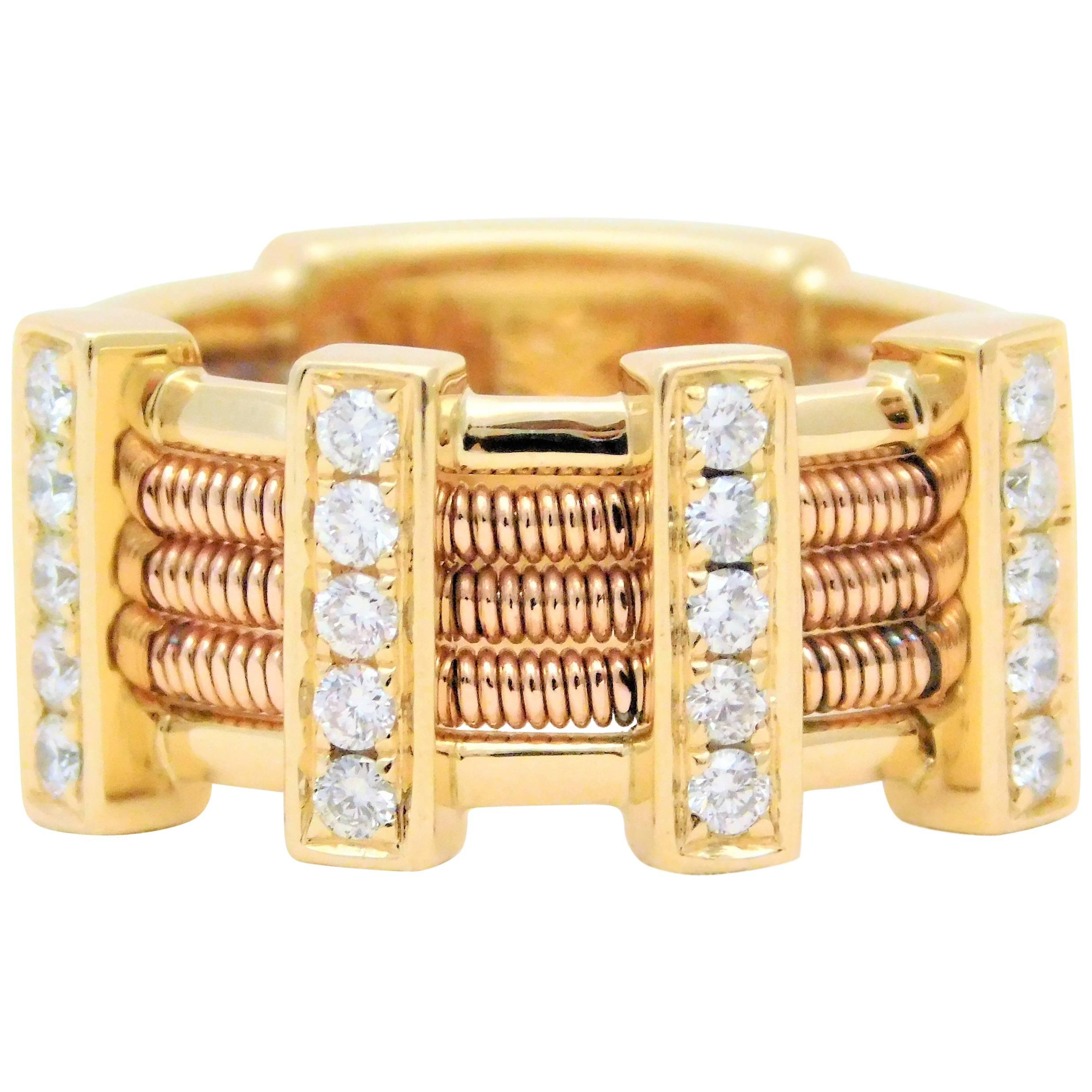 18 Karat Designer Diamond Stack Ring